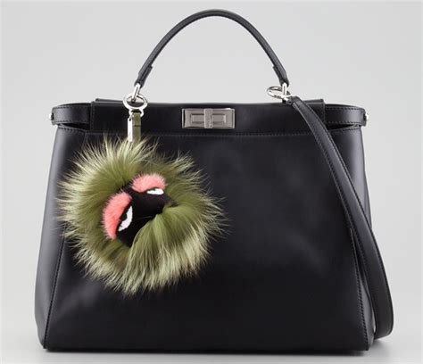 fendi charm cube monster|Fendi fur monster bag.